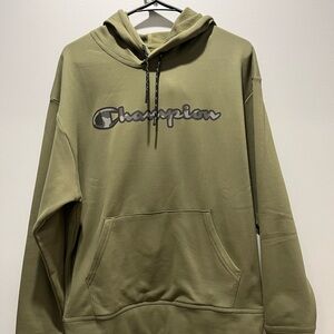 Men's Champion Khaki Green Color Hoodie, Excellent Condition,‎ Size M